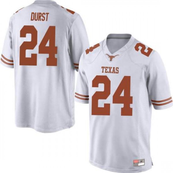 Men's Texas Longhorns #24 Jarmarquis Durst Replica Embroidery Jersey White